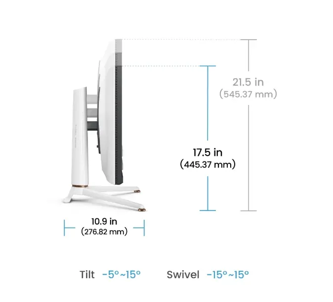 Монитор, BenQ MOBIUZ EX271Q 27", IPS, 180Hz, 1ms, 2560x1440 2K QHD, HDR400, Gaming Monitor, Color Vibrance, Light Tuner, FreeSync Premium, KVM, Console Mode, B.I.+, LBL, 400 nits, 1000:1, HDMI, DP, USB C wDP alt. 65W PD, Speaker 2.5W x2, 6kg. WHITE - image 6