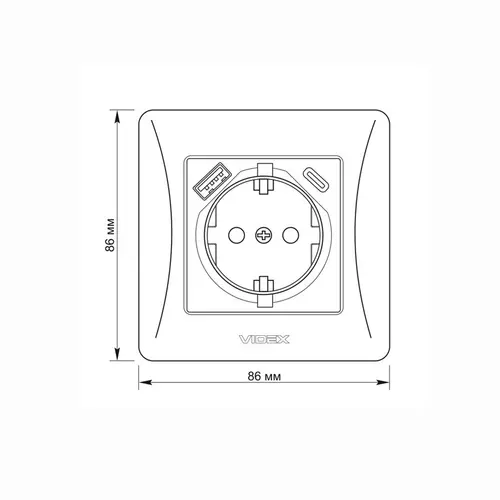 КОНТАКТ ШУКО VF-BNSK1GUC-BG USB-A+USB-C BINERA VIDEX - ГРАФИТ - image 4