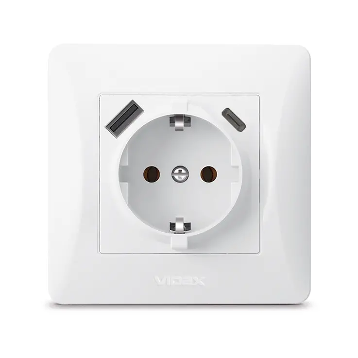 VF-BNSK1GUC-W КОНТАКТ ШУКО USB-A+USB-C BINERA VIDEX - БЯЛ - image 1