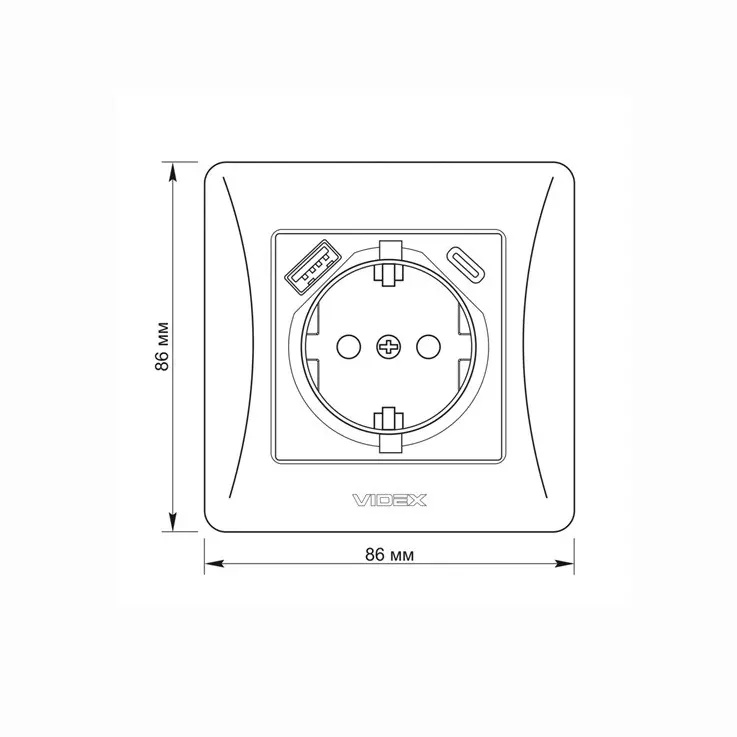 VF-BNSK1GUC-W КОНТАКТ ШУКО USB-A+USB-C BINERA VIDEX - БЯЛ - image 5