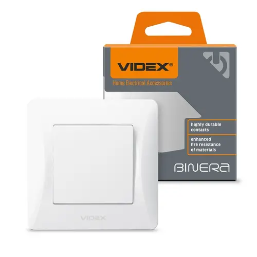 ЕДНОПОЛЮСЕН КЛЮЧ VF-BNSW1-W 10А BINERA VIDEX - БЯЛ