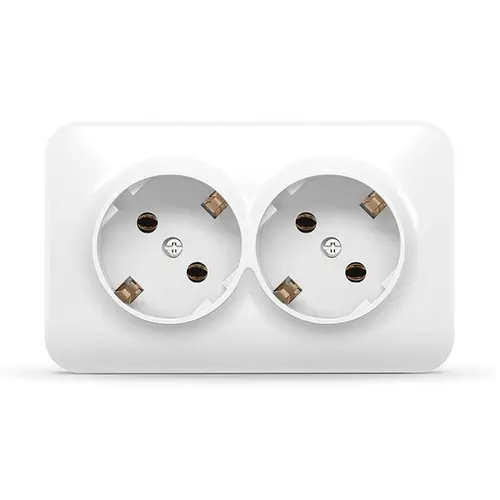 Διπλή πρίζα Schuko για επιτοίχια τοποθέτηση VF-BNS22G-W Binera Videx - λευκό - 2