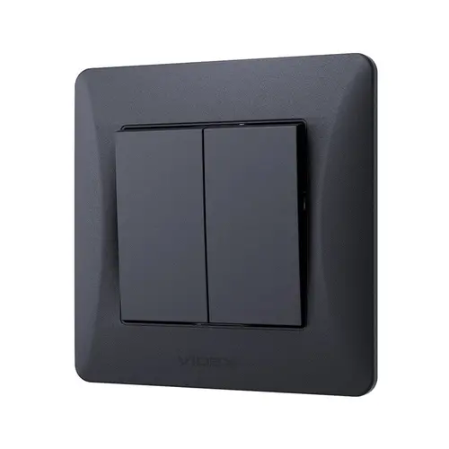 ÎNTRERUPĂTOR DUBLU 10A VF-BNSW2-BG BINERA VIDEX - GRAFIT - 2