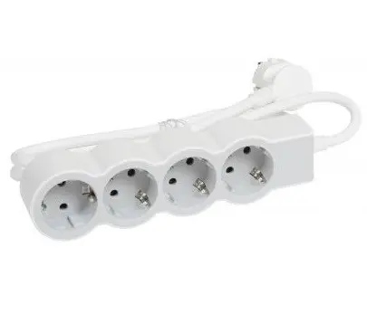 РАЗКЛОНИТЕЛ 4х ШУКО С КАБЕЛ 3м LEGRAND - БЯЛ/СИВ