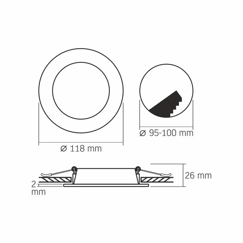 LED ЛАМПА VLE-DLBR-064 DOWNLIGHT RD 6W/4K/WH VIDEX - image 3