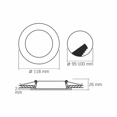 LED ЛАМПА VLE-DLBR-064 DOWNLIGHT RD 6W/4K/WH VIDEX - image 3