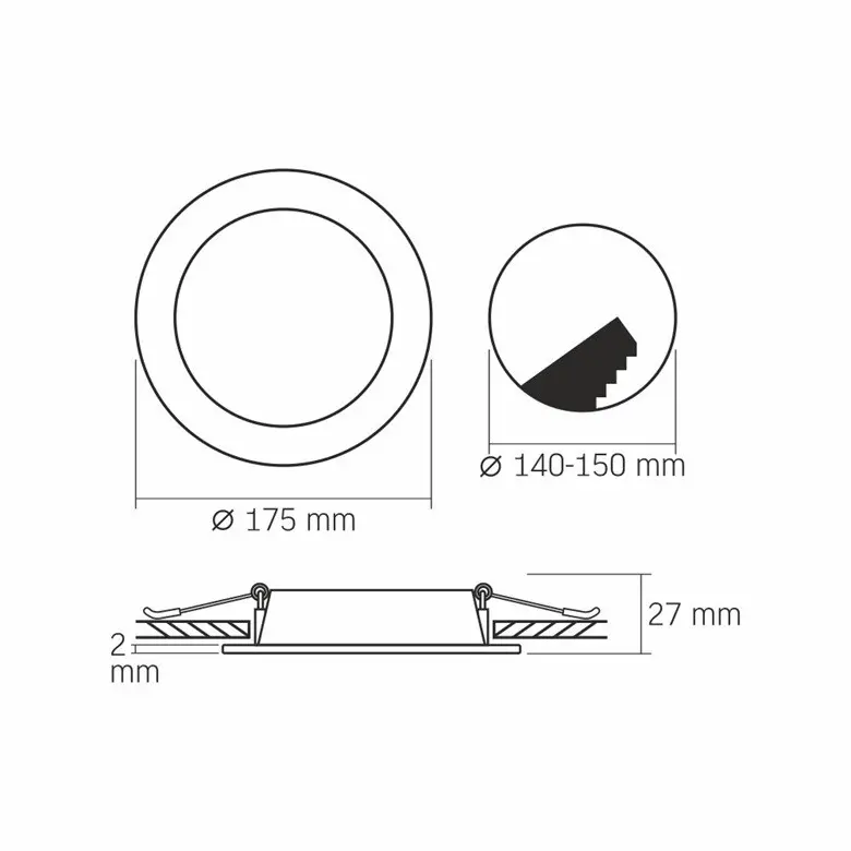 LED ЛАМПА VLE-DLBR-124 DOWNLIGHT RD 12W/4K/WH VIDEX - image 5