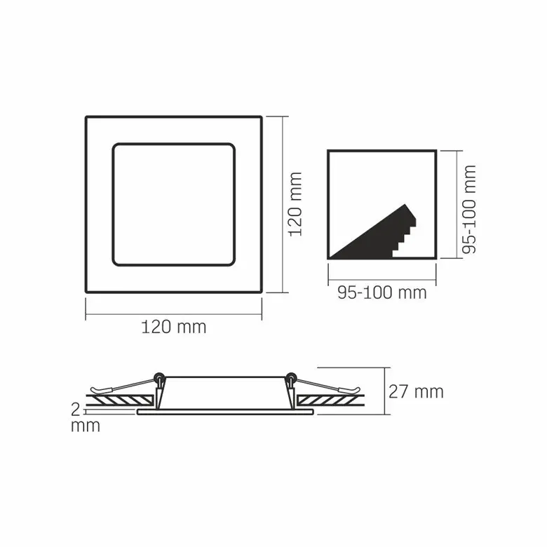 LED ЛАМПА VLE-DLBS-064 DOWNLIGHT SQ 6W/4K/WH VIDEX - image 4