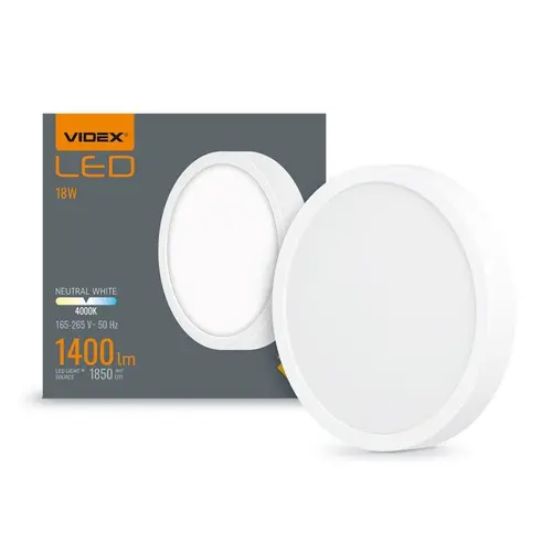 LED ЛАМПА VLE-DLRS-184 SURFACE FRAME RD 18W/4K/WH VIDEX