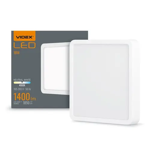 LED ЛАМПА VLE-DLSS-184 SURFACE FRAME SQ 18W/4K/WH VIDEX