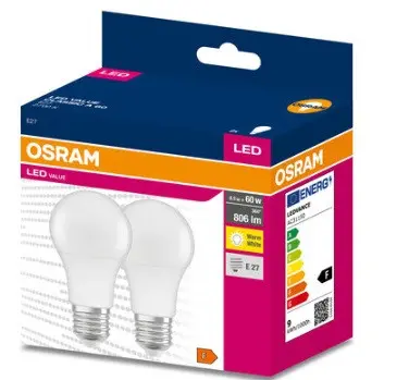 ПАКЕТ 2бр. х LED ЛАМПА VALUE CLA60 8.5W/827 E27 LEDVANCE - image 4