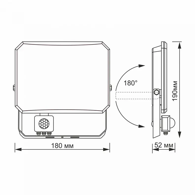 LED ПРОЖЕКТОР VLE-F3-0505B-S FLOOD SENSOR 50W/5K VIDEX - image 5