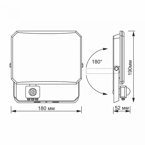 LED ПРОЖЕКТОР VLE-F3-0505B-S FLOOD SENSOR 50W/5K VIDEX - image 5