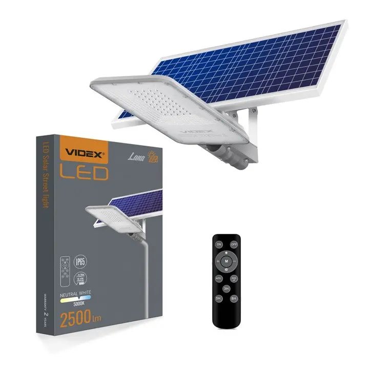СОЛАРНА УЛИЧНА LED LAMPA LANA 30W/5K VLE-SLSO-305 VIDEX