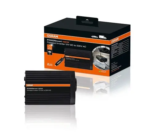 МОНОФАЗЕН ТОКОВ ИНВЕРТОР OEINVU150 POWERINVERT 12V DC 150W  С ЕДИН КОНТАКТ OSRAM