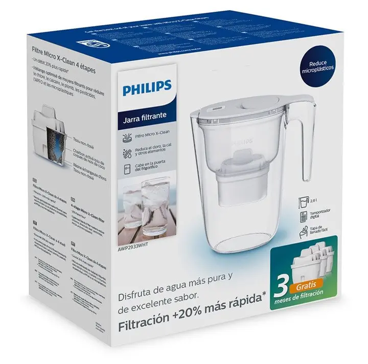 CANĂ CU FILTRU PENTRU 2.6l DE APĂ CU TEMPORIZATOR + 3 FILTRE AWP2933WHT PHILIPS - ALBĂ - image 5