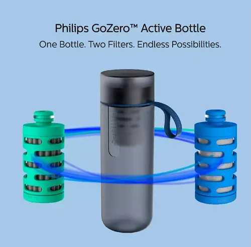 Sticlă cu filtru Go Zero, PHILIPS - albastru - 5