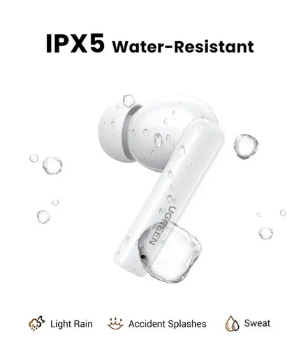 СЛУШАЛКИ Т6 TWS ANC WS200 UGREEN - БЯЛ - image 3