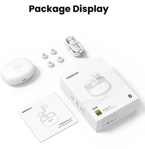 СЛУШАЛКИ Т6 TWS ANC WS200 UGREEN - БЯЛ - image 7