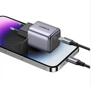 ЗАРЯДНО 220V 1xUSB-C,GaN, 20W, PD, NEXODE UGREEN - image 2