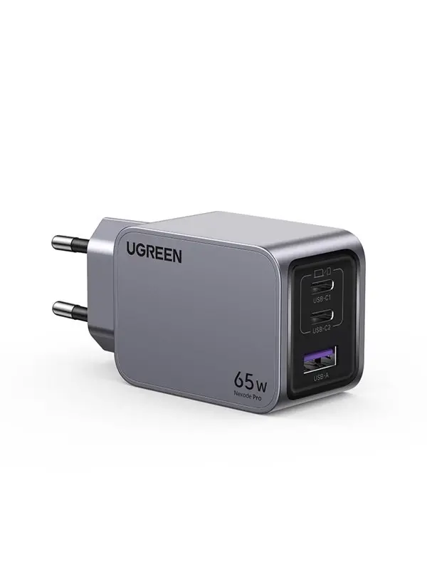 УНИВЕРСАЛНО ЗАРЯДНО УСТРОЙСТВО X755 220V 2xUSB-C 1xUSB A GaN 65W UGREEN