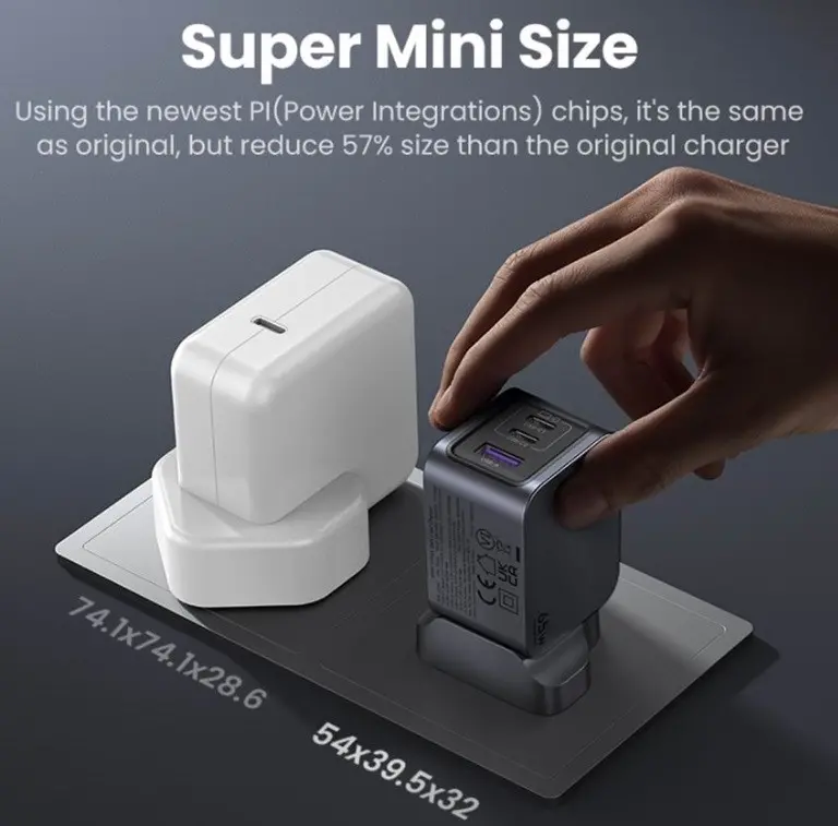 УНИВЕРСАЛНО ЗАРЯДНО УСТРОЙСТВО X755 220V 2xUSB-C 1xUSB A GaN 65W UGREEN - image 1