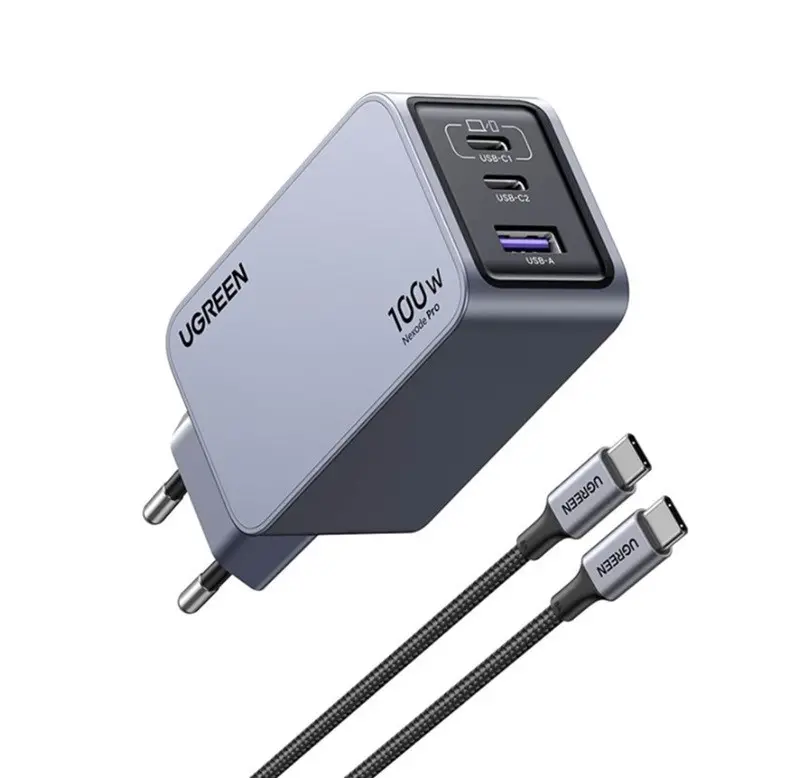 УНИВЕРСАЛНО ЗАРЯДНО УСТРОЙСТВО X757 220V 2xUSB-C 1xUSB A GaN 100W UGREEN