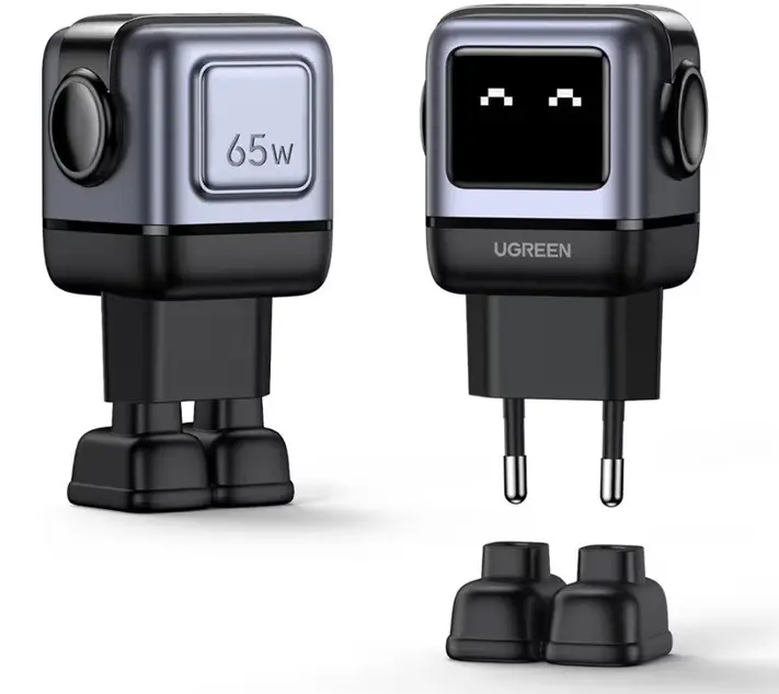 CD361 ЗАРЯДНО УСТРОЙСТВО 2xUSB-C,1xUSBA,65W,ROBOT, UGREEN - СИВ - image 1