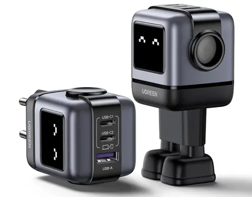CD361 ЗАРЯДНО УСТРОЙСТВО 2xUSB-C,1xUSBA,65W,ROBOT, UGREEN - СИВ - image 3