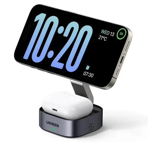 ИНДУКЦИОННО БЕЗЖИЧНО ЗАРЯДНО 3in1,МАГНИТ,7.5W/iOs W526 UGREEN - image 1