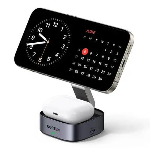 ИНДУКЦИОННО БЕЗЖИЧНО ЗАРЯДНО 3in1,МАГНИТ,7.5W/iOs W526 UGREEN - image 2