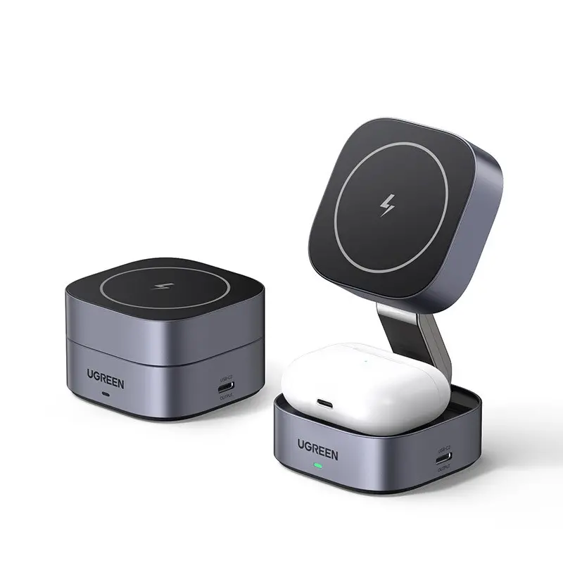 ИНДУКЦИОННО БЕЗЖИЧНО ЗАРЯДНО 3in1,МАГНИТ,7.5W/iOs W526 UGREEN - image 3