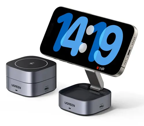 ИНДУКЦИОННО БЕЗЖИЧНО ЗАРЯДНО 3in1,МАГНИТ,7.5W/iOs W526 UGREEN - image 4
