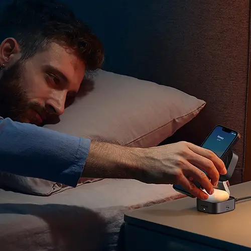 ИНДУКЦИОННО БЕЗЖИЧНО ЗАРЯДНО 3in1,МАГНИТ,15W/iOs W702 UGREEN - image 3