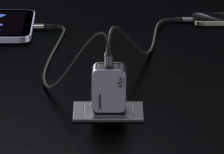 ЗАРЯДНО УСТРОЙСТВО 220V 2xUSB-C,GaN,45W X707 UGREEN - image 5