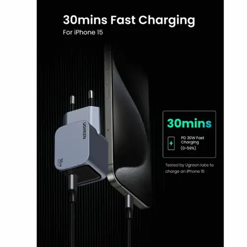 ЗАРЯДНО УСТРОЙСТВО X703 220V 1xUSB-C  GaN 30W Nexode Pro UGREEN - image 4