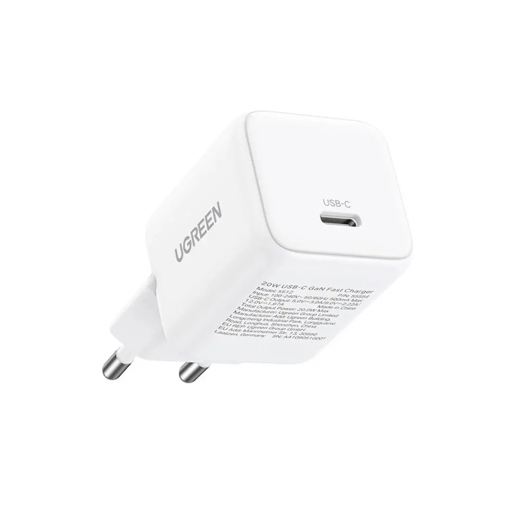 ÎNCĂRCĂTOR UNIVERSAL X513 220V 1xUSB-C GaN 30W mini UGREEN - ALB