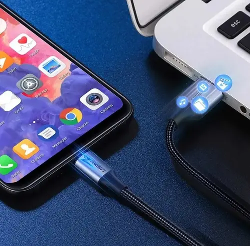 КАБЕЛ USB А / USB-C 3A,1М UGREEN - ПЛЕТЕН ЧЕРЕН - image 2