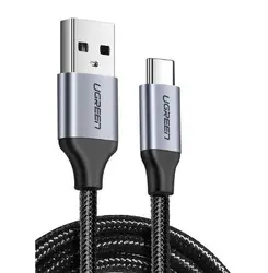 КАБЕЛ USB А / USB-C 3A,1М UGREEN - ПЛЕТЕН ЧЕРЕН