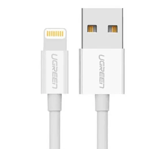 КАБЕЛ USB А/Lightining MFI, 1М UGREEN - БЯЛ - image 1