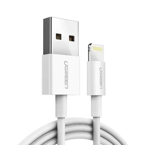 КАБЕЛ USB А/Lightining MFI, 1М UGREEN - БЯЛ - image 2