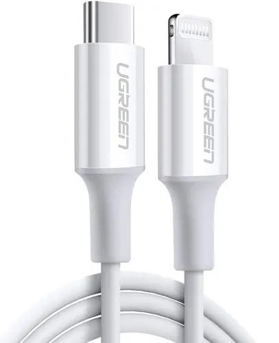 КАБЕЛ USB-C/Lightining MFI, 1М UGREEN - БЯЛ
