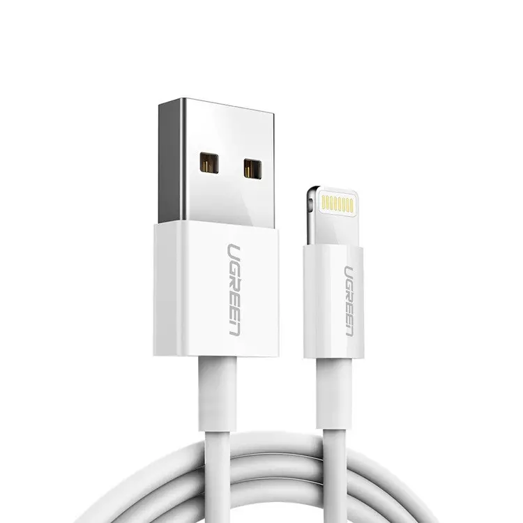 US155 КАБЕЛ USB А / Lightining MFI 2m UGREEN - БЯЛ