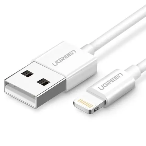 US155 КАБЕЛ USB А / Lightining MFI 2m UGREEN - БЯЛ - image 1
