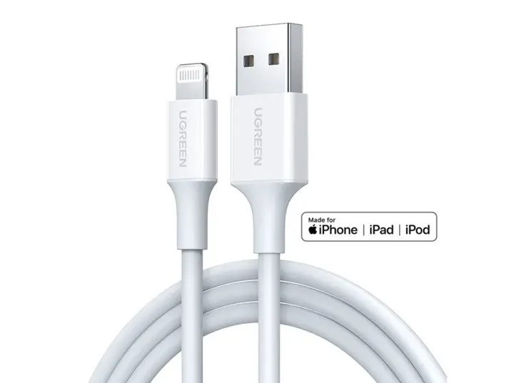 US155 КАБЕЛ USB А / Lightining MFI 2m UGREEN - БЯЛ - image 2
