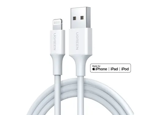 US155 КАБЕЛ USB А / Lightining MFI 2m UGREEN - БЯЛ - image 2