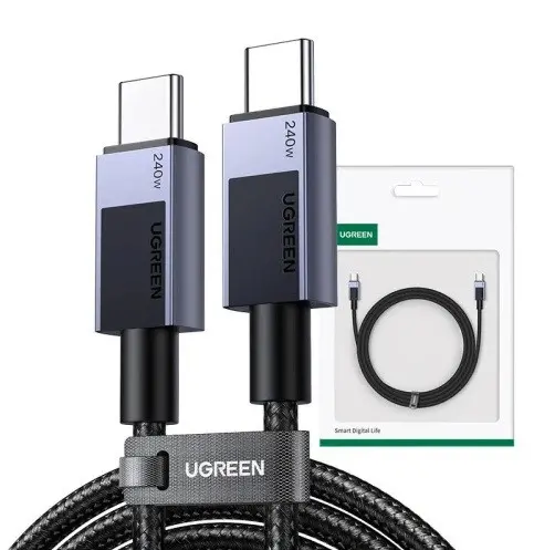 CABLU USB-C LA USB-C PENTRU DATE ȘI ÎNCĂRCARE 240W PD 3.1 – 2 m (LP513) UGREEN - GRI - image 1