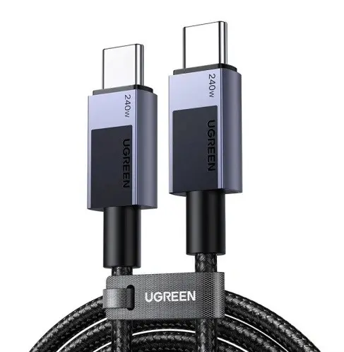 USB-C КЪМ USB-C КАБЕЛ ЗА ДАННИ И ЗАРЕЖДАНЕ 240W PD 3.1 – 2 м (LP513) UGREEN - СИВ