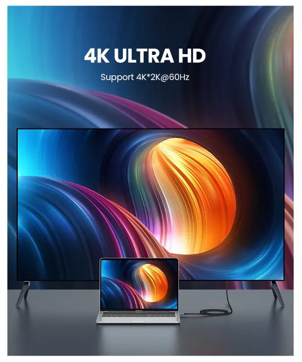 КАБЕЛ USB-C/HDMI 4K UHD ПЛЕТЕН С ДЪЛЖИНА 1.5m MM142 UGREEN - image 5