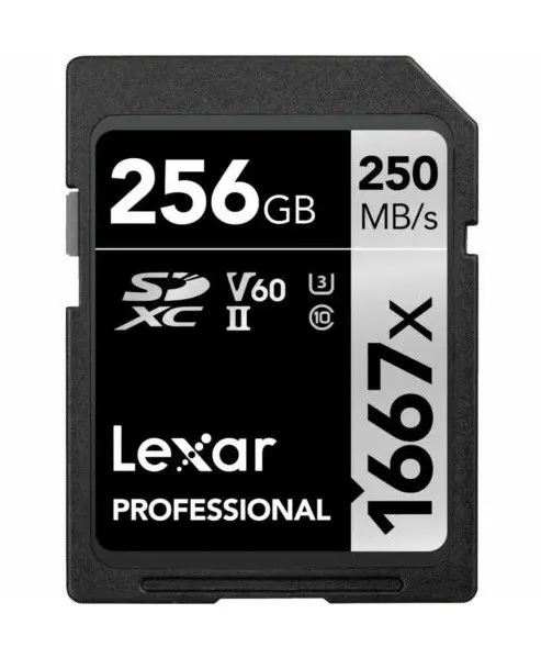 КАРТА ПАМЕТ SDXC 256GB 250/90MB/s UHS-II V60 U3 LEXAR